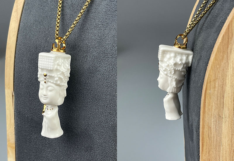 引我前行-媽祖香氛項鍊(黑/白)